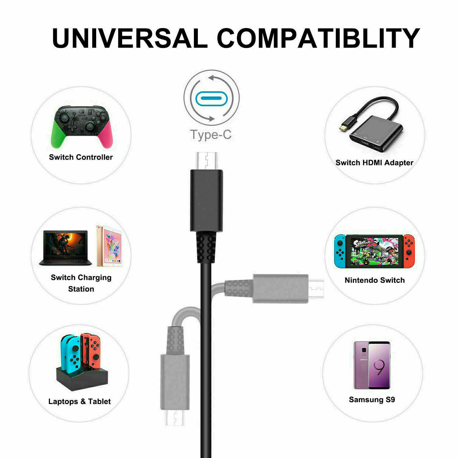 USB Type C AC Adapter Wall Fast Charger Power For NS Nintendo Switch Console US
