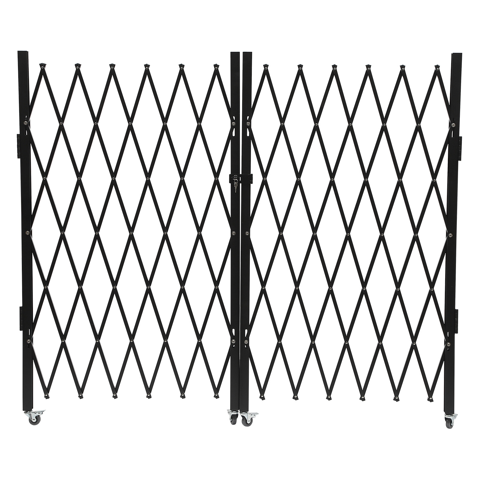 Double Folding Security Gate Folding Door Gate 5-3/4'H x 10'W Scissor Gate
