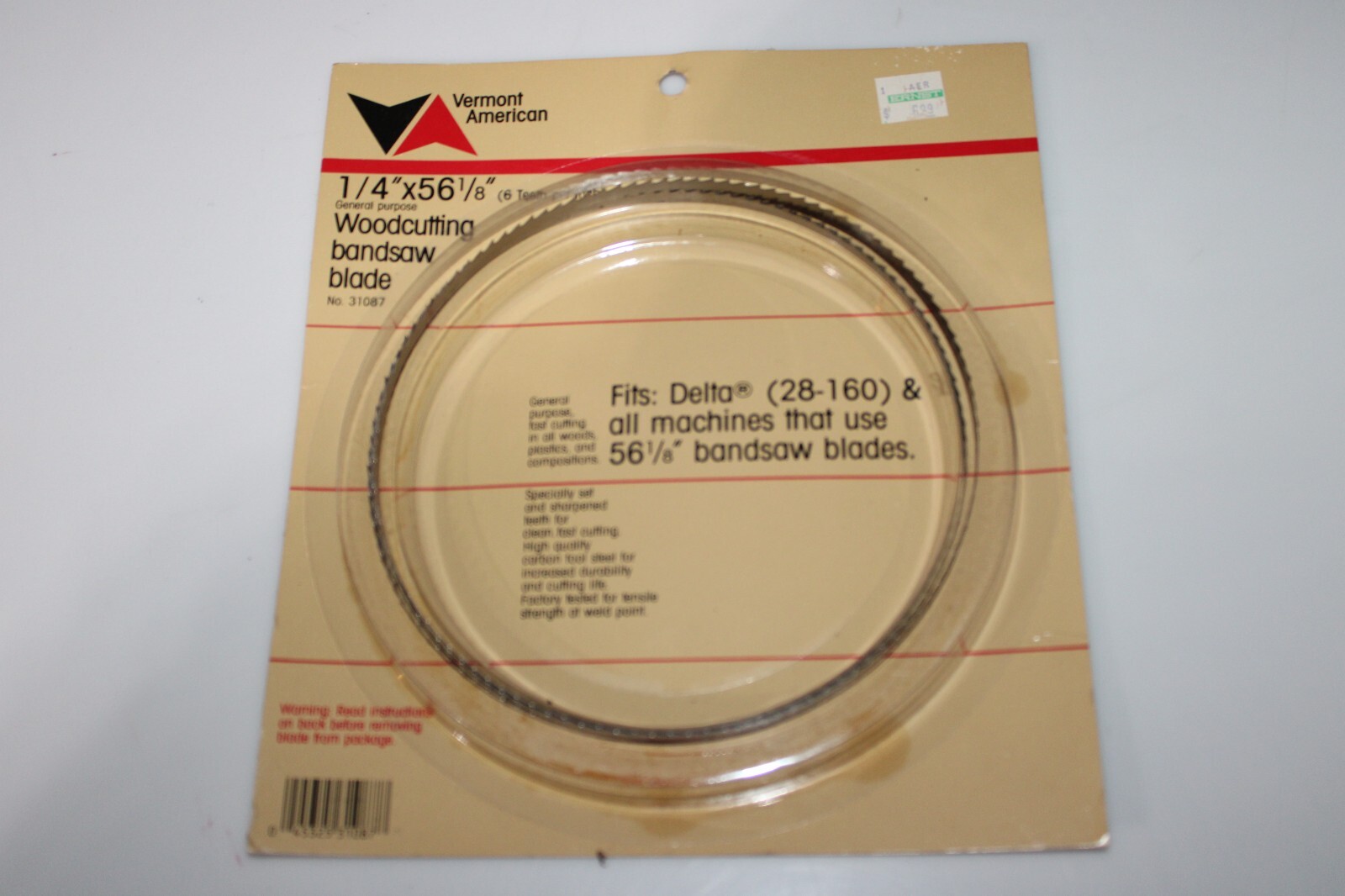 Vermont American Bandsaw Blade 31087 1/4" Fits 56 1/8" Saws New Made In USA