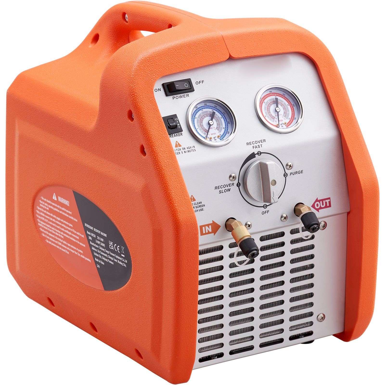 3/ 4 HP Refrigerant Recovery Machine - Portable AC Recovery Machine with High