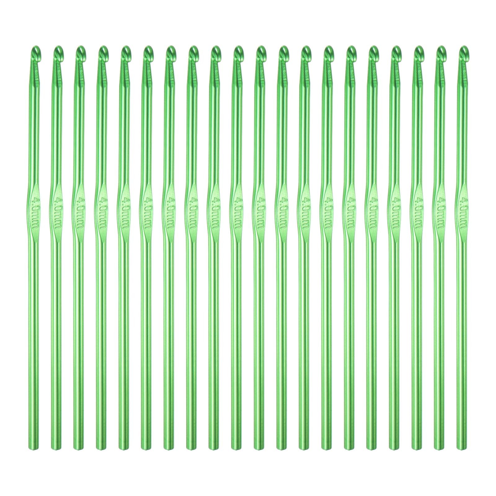 uxcell 20Pcs Aluminum Crochet Hook 4.0mm US Size G (Size 6) 4.0mm, Green