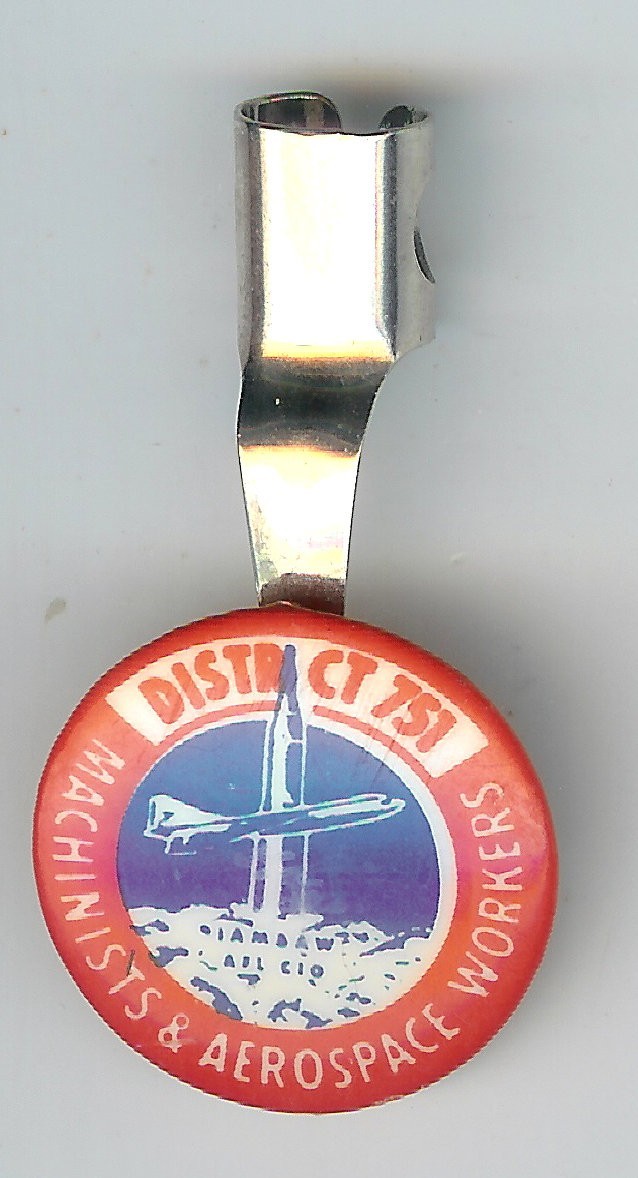 Cello Pen Clip  District 751 Machinists & Aerospace Workers Union IAM&AW AFL CIO
