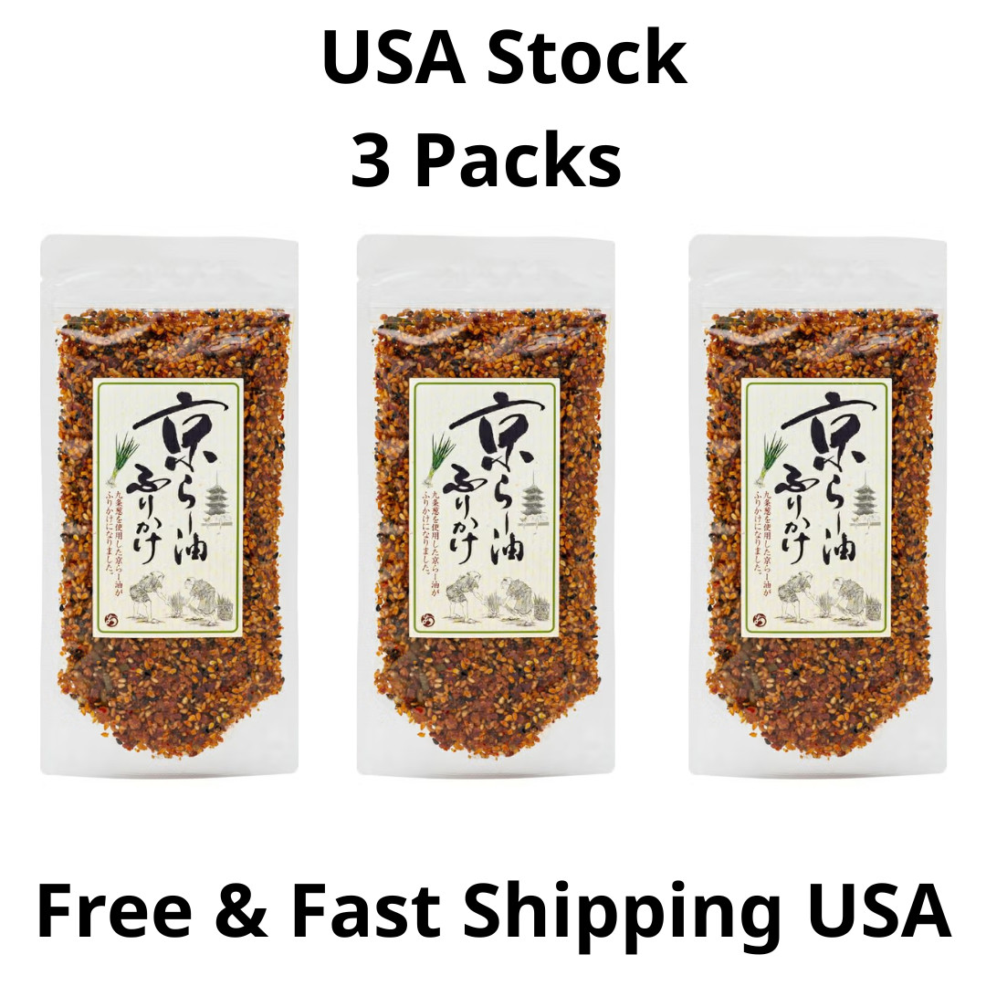 KYOTO FURIKAKE  RA-YU SPRINKLE SEASONING CHILLI OIL 80g 3 Packs USA Stock