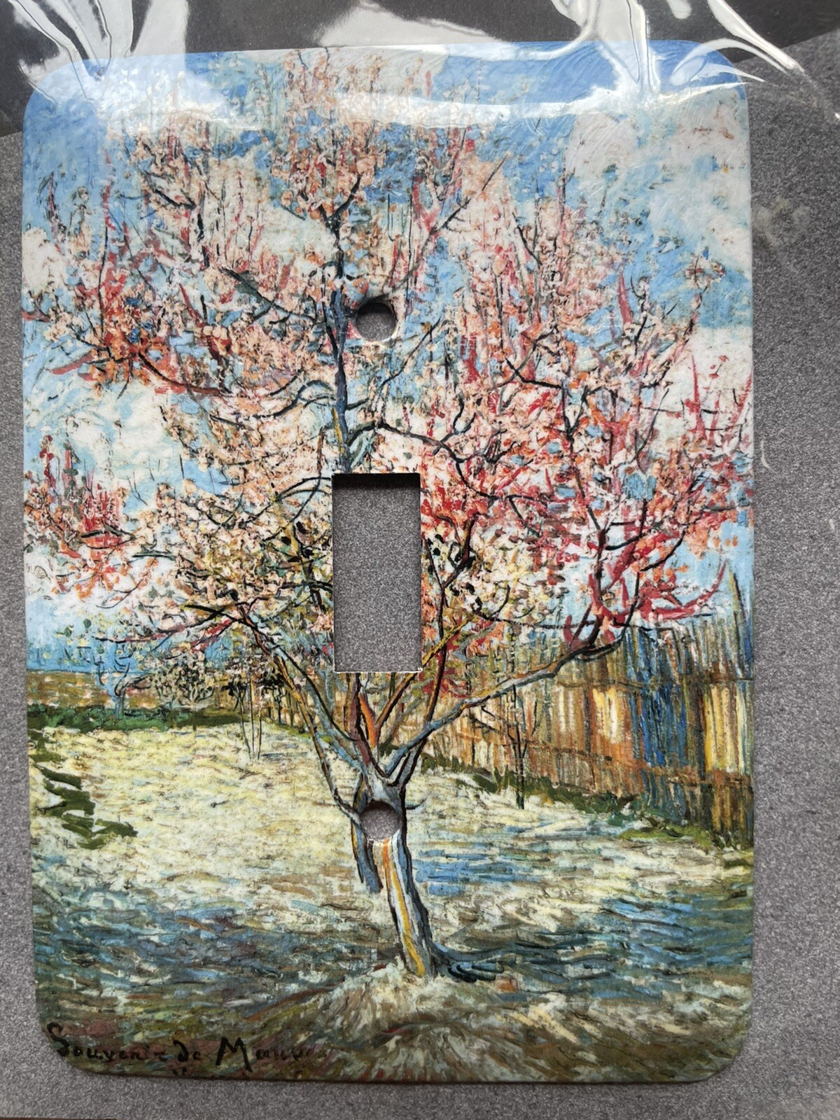 Light Switch plate Van Gogh Pink Peach Tree
