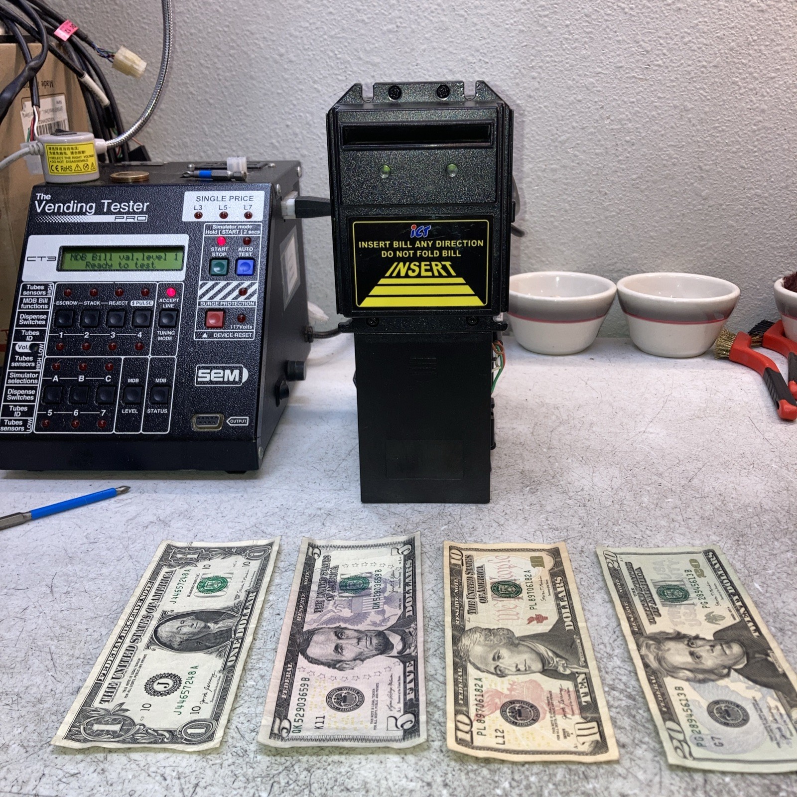 ICT V6 MDB 24/34 Volt Validator. Touch Tunes $1-$20.00 . FREE SHIPPING!!!