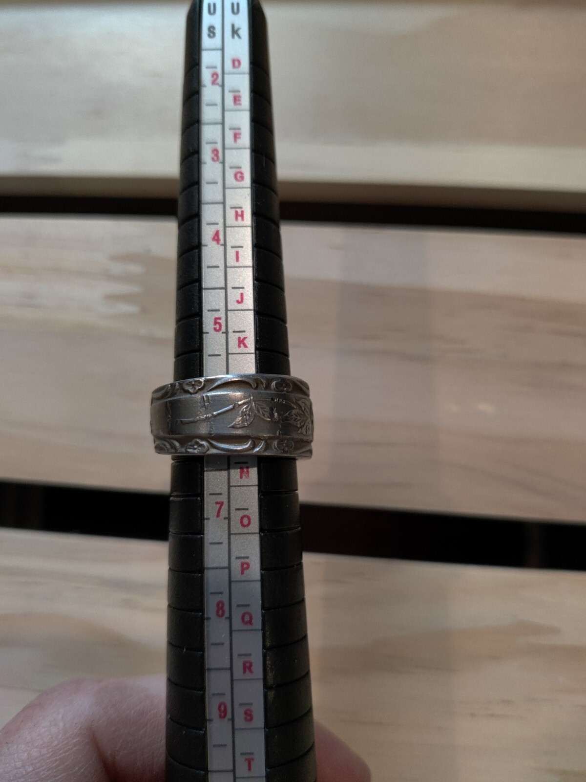 Stainless Ring Hand Crafted Size 6