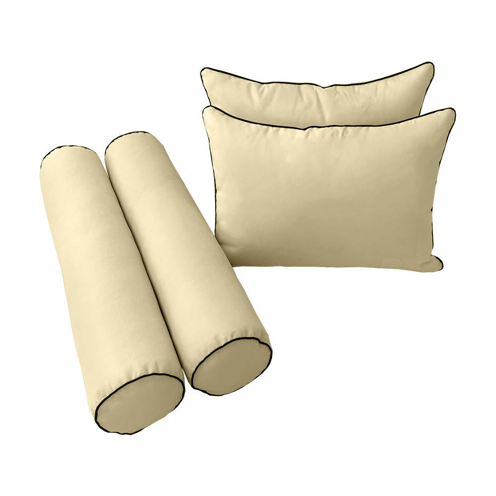Style4 5PC Contrast Pipe Daybed Mattress Bolster Pillow Cover Only Crib AD103