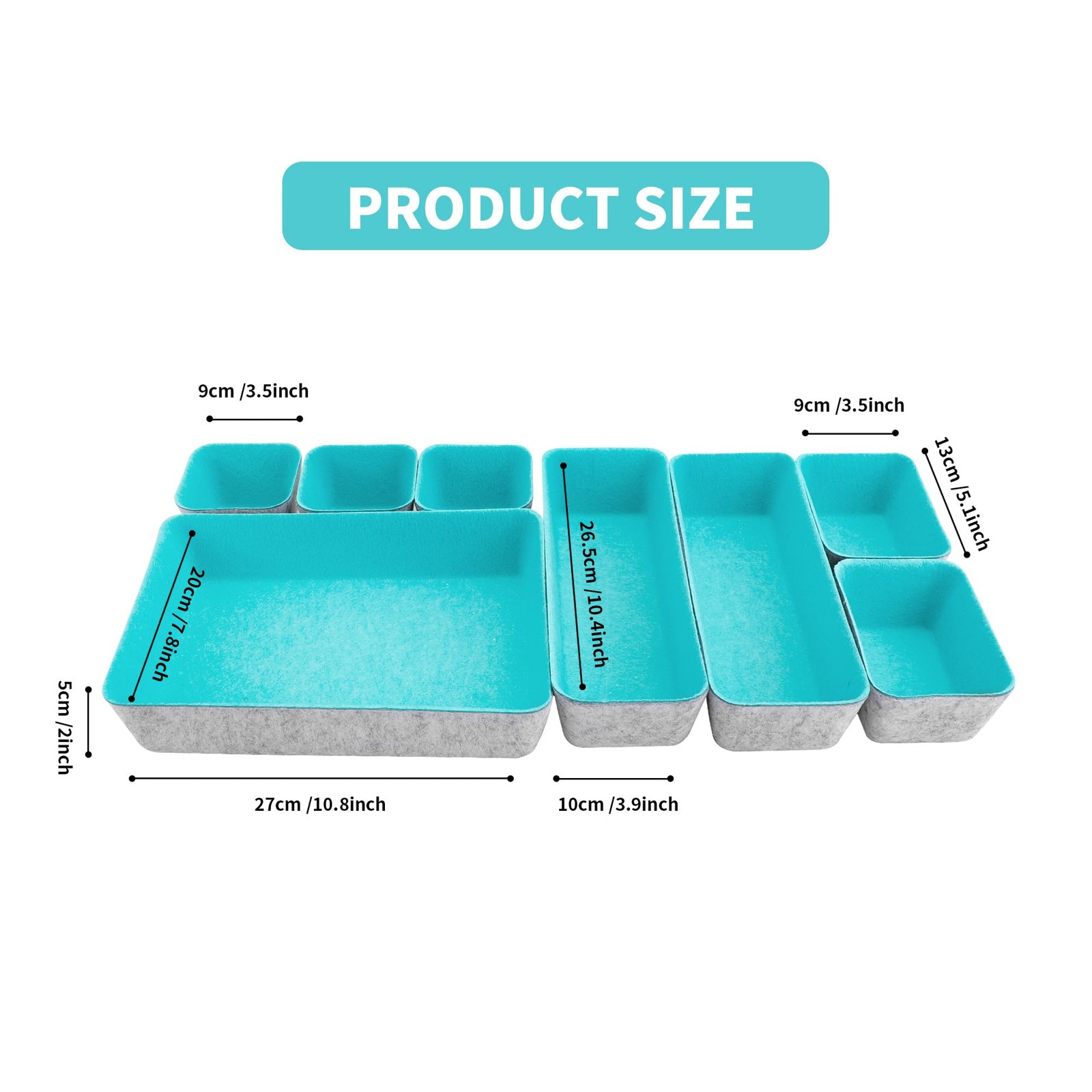 8pcs Drawer Organizers, Separators, Storage Box,Felt Storage Bins Inserts Too...