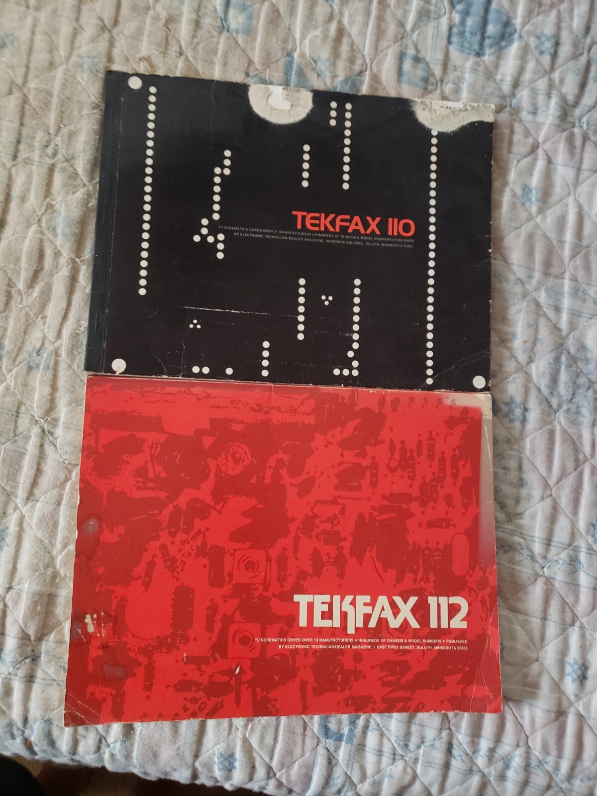 TEKFAX TV Schematics Television books, #110 & #112