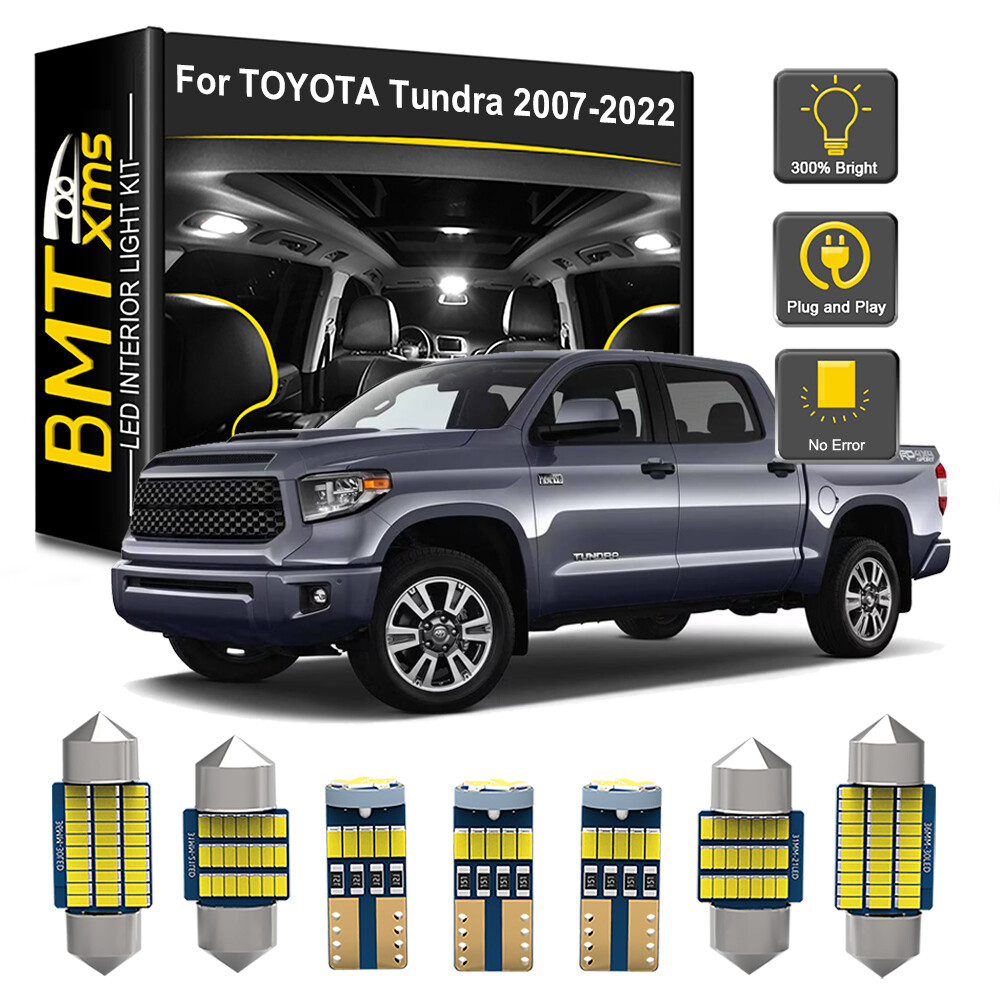 18x Interior LED Light Bulbs Lience Plate For Toyota Tundra 2007-2022 White