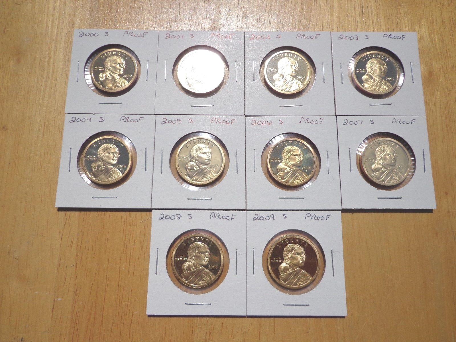 2000 2001 2002 2003 - 2006 2007 2008 2009 S Sacagawea Proof 10 Coin Lot Set