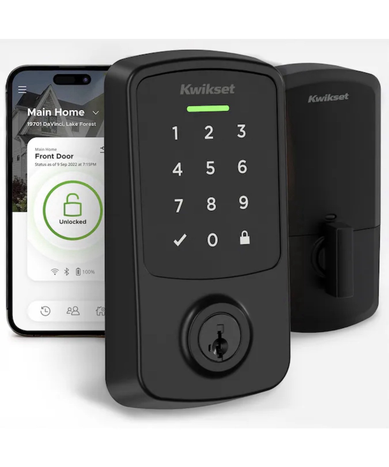 Kwikset Aura Reach Smart Deadbolt Matter Thread Matte Black 🚚✅ FAST