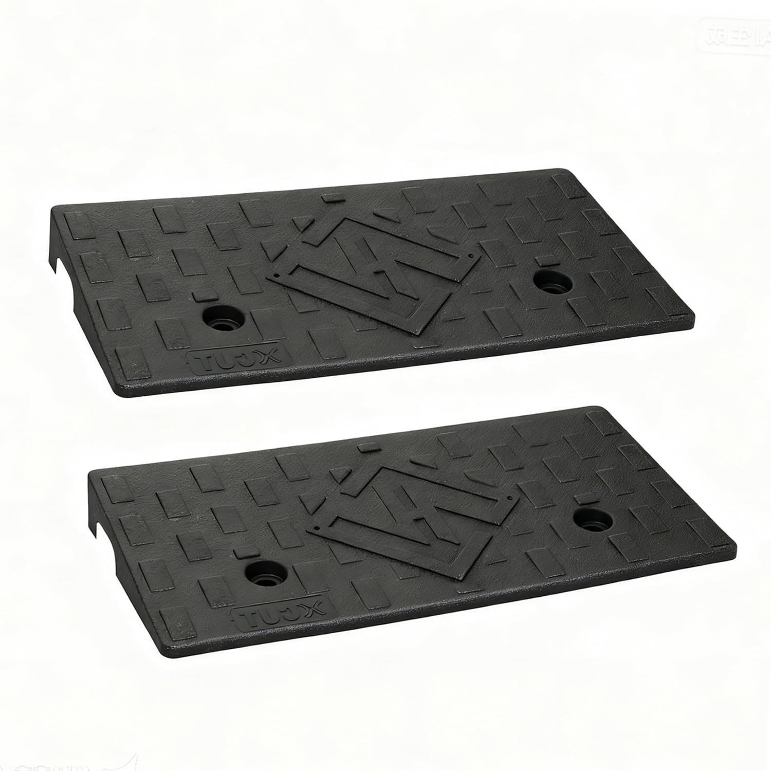Rubber Curb Ramps for Driveway Sidewalks Shed Entry 2.4 Inch Rise Height 2 Pack