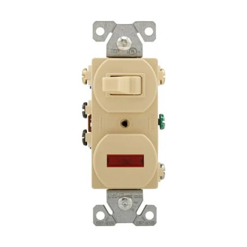 Eaton 294V 15 Amp 120V Combination 3-Way Switch & Pilot Light, Ivory