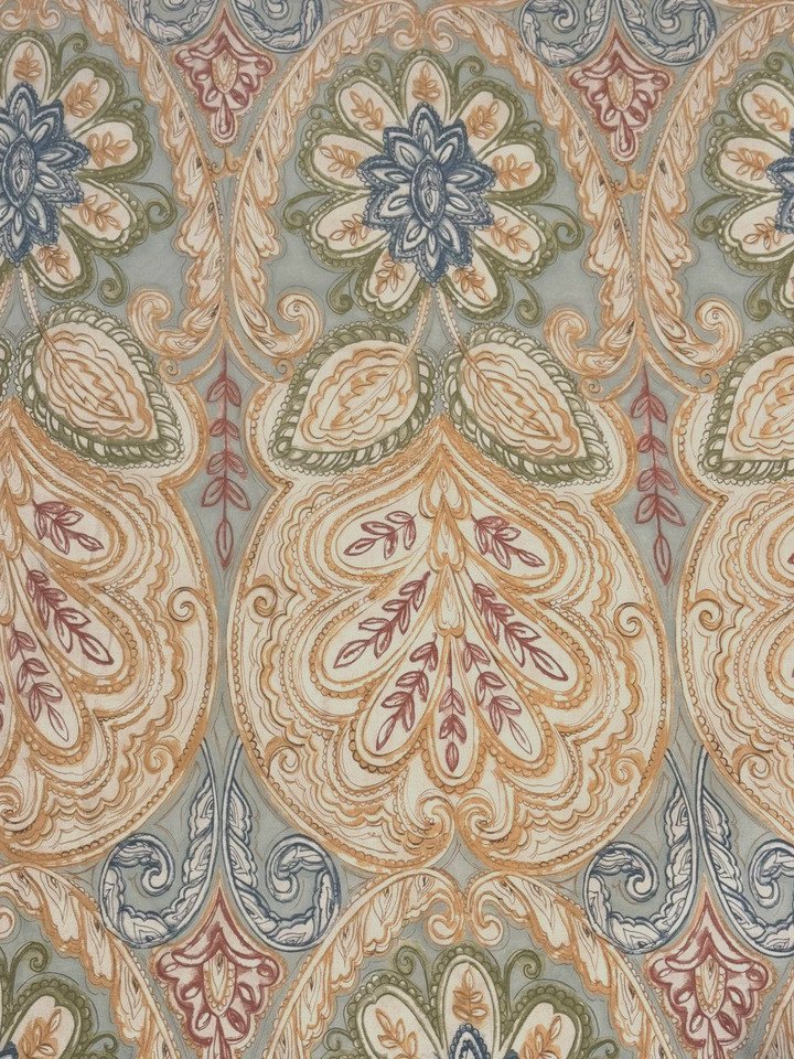 POTTERY BARN CATRINA FLORAL PAISLEY MEDALLION RED/BLUE SET OF 2 PILLOW SHAMS