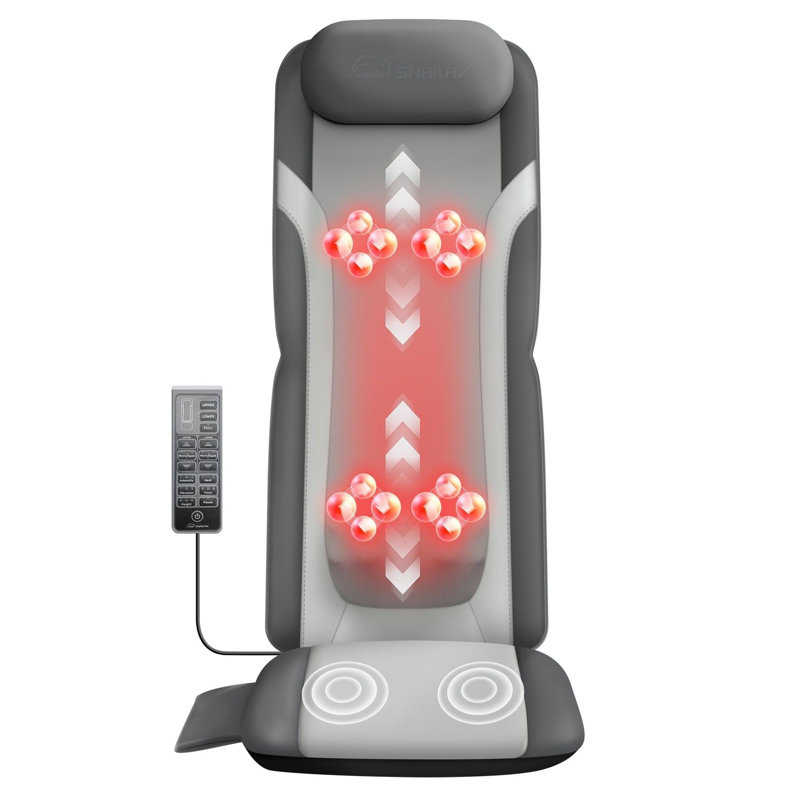 Snailax Gifts for Men Women Chair Back Massager Full Pain Dark Gray