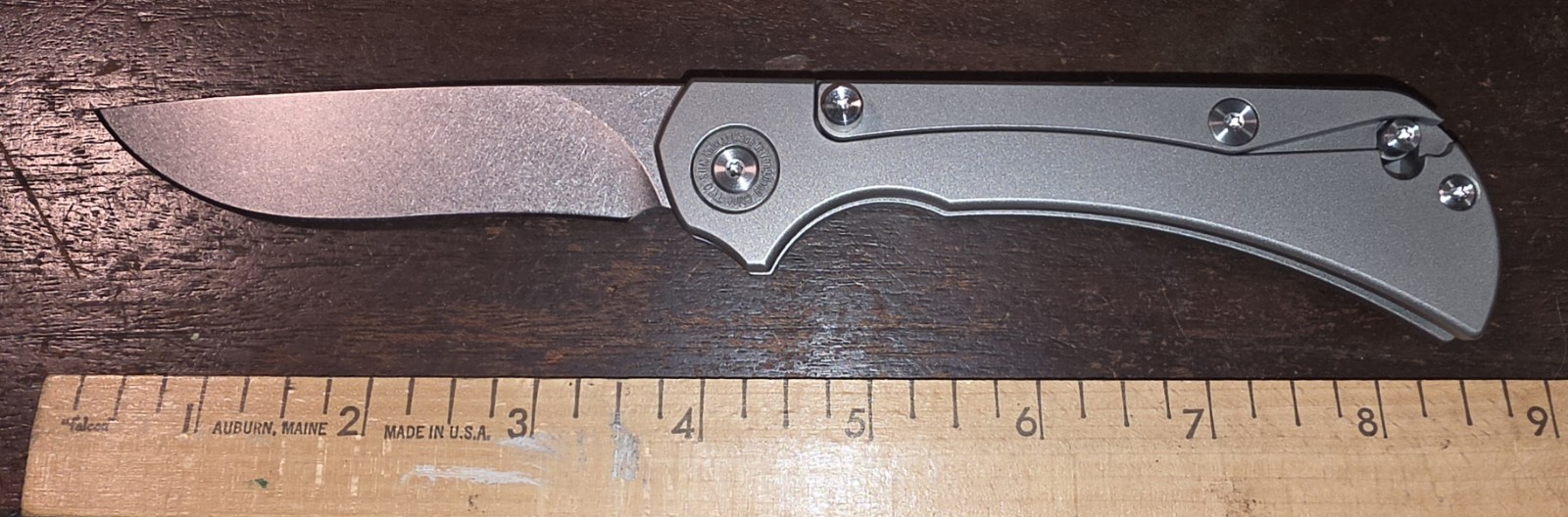 TwoSun TS289 D2 Titanium Drop Point Manual Frame Lock Flipper Pocketknife Gray