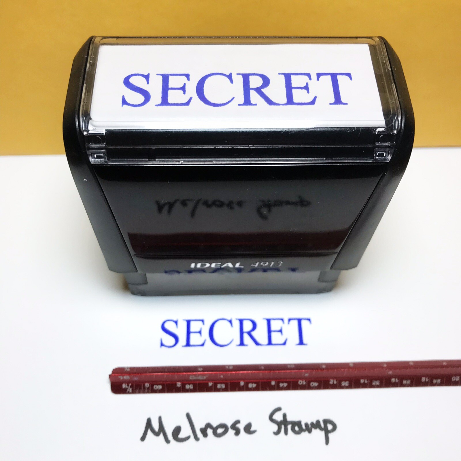 Secret Rubber Stamp Blue Ink Self Inking Ideal 4913