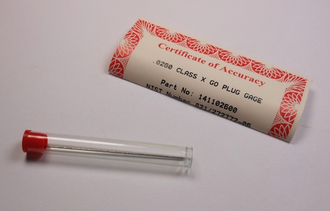 VERMONT GAGE Class X Plus Pin Gage 0.0260" Go Plug +.00004"