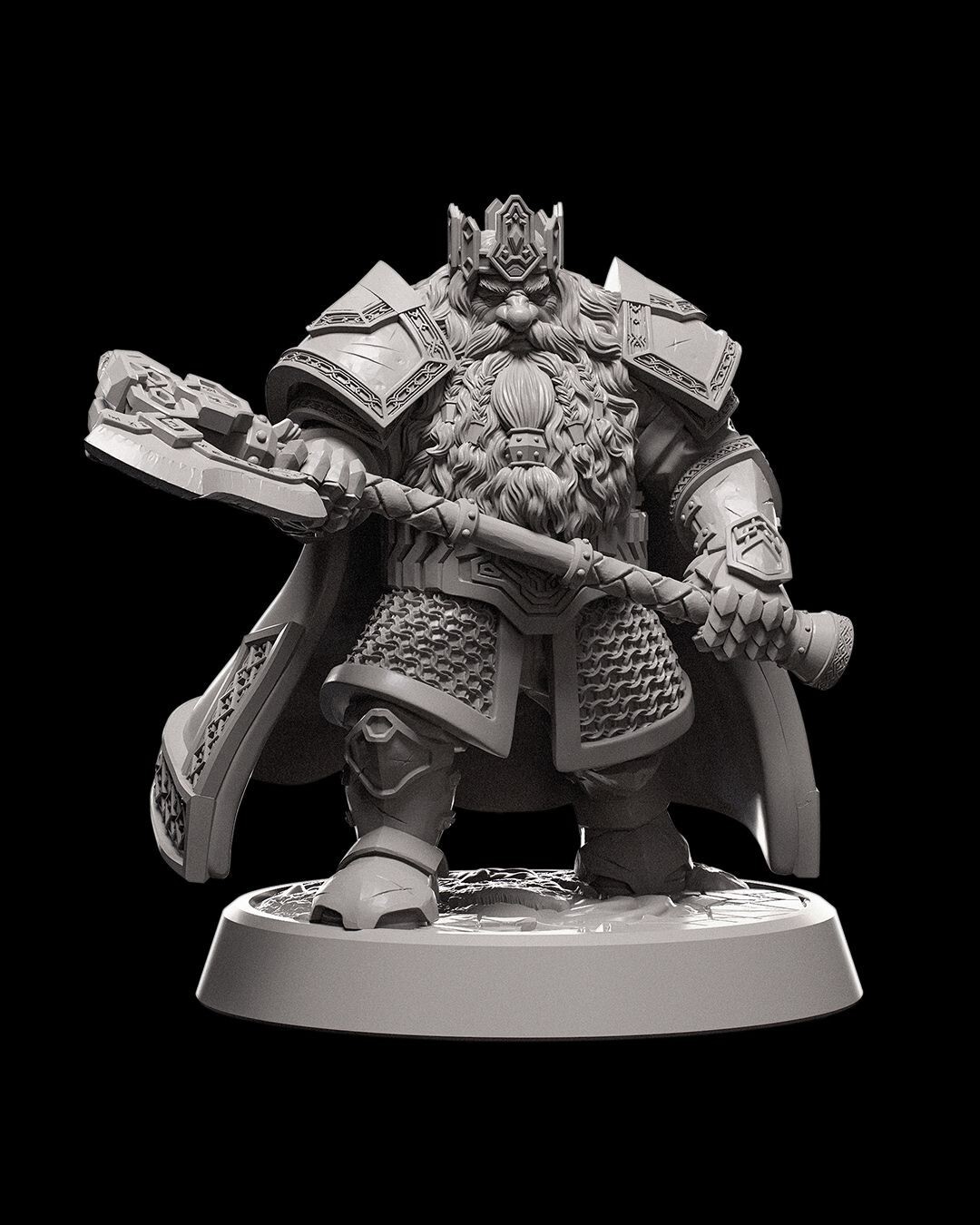 DnD Dwarf King Mini 32mm Scale (unpainted)