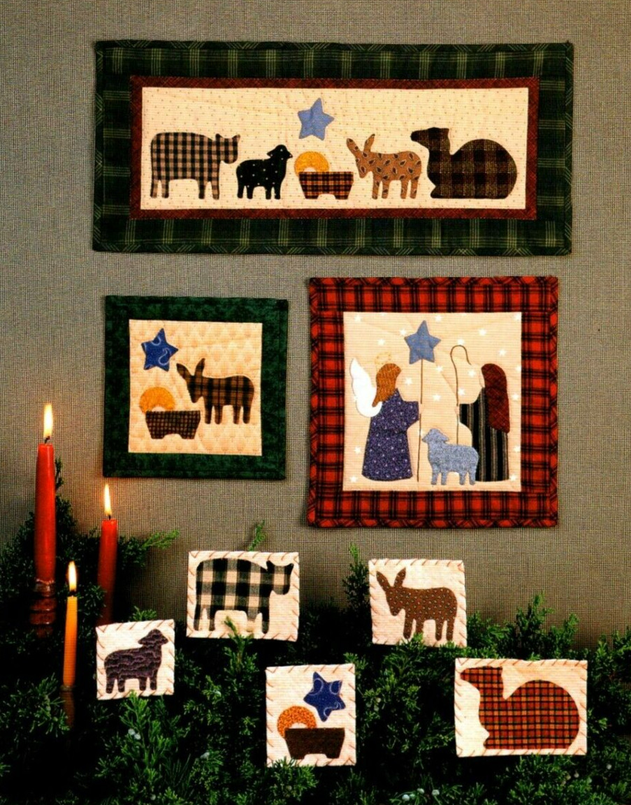 First Christmas Wall Quilts Ornament Pattern Country Primitive Folksy Nativity