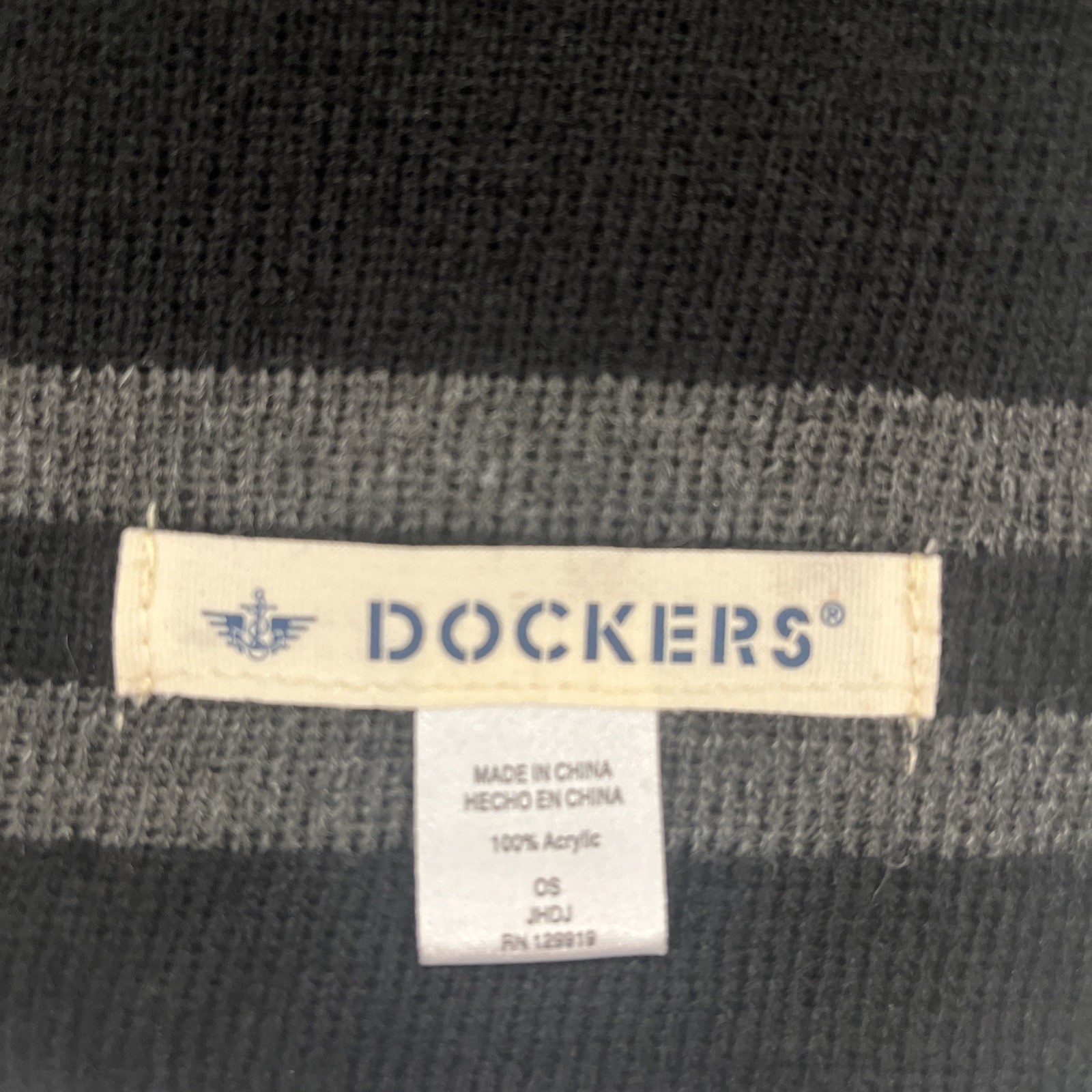 Dockers Men's Maximum Warmth Knit Black/ Grey Scarf OS NWT