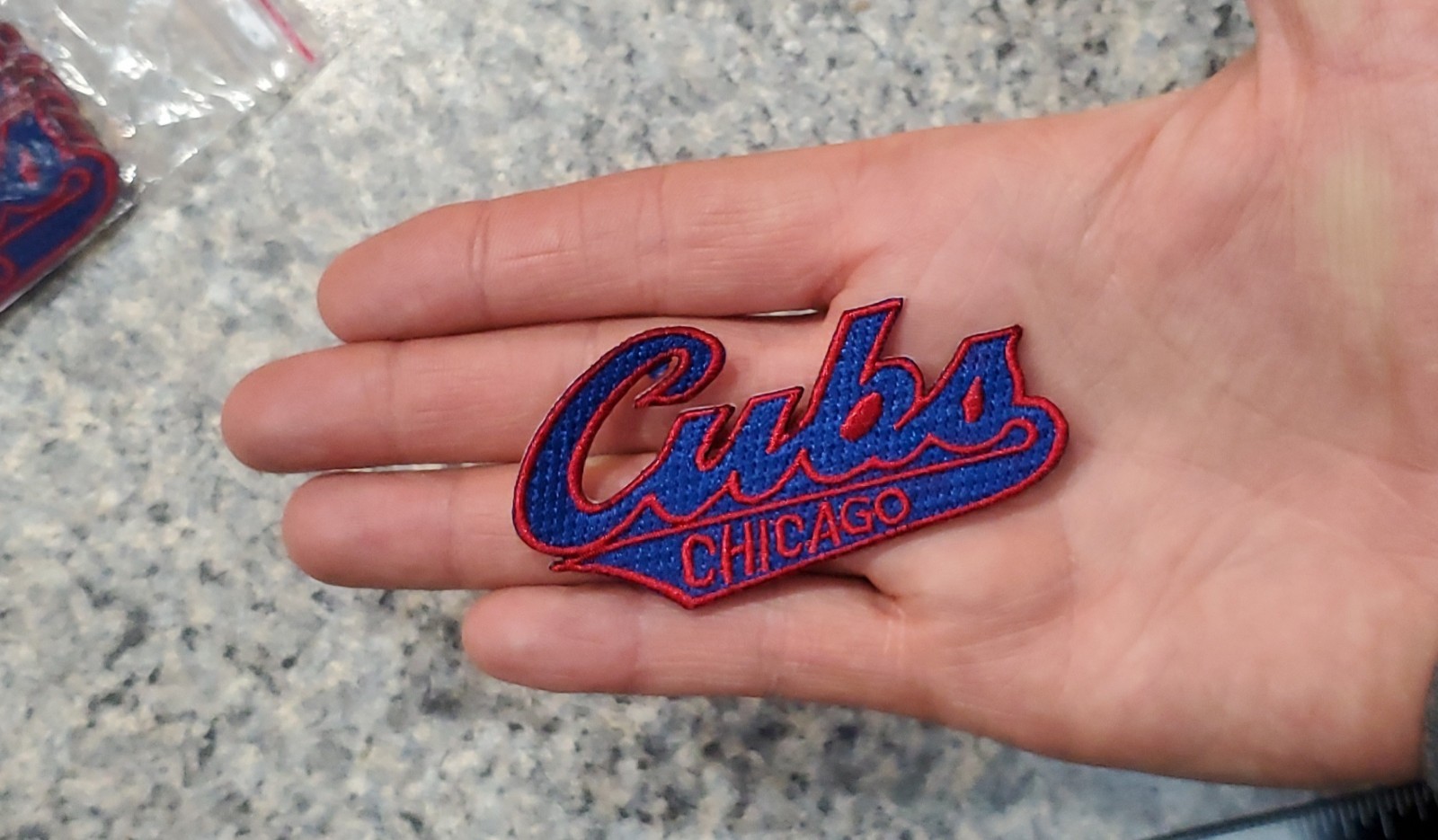 Vintage Chicago Cubs MLB Embroidered Logo Script Patch. Iron On 3"x2.5"