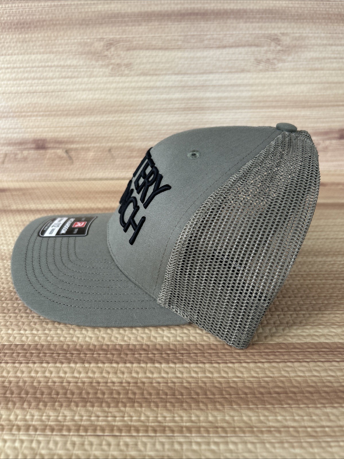 Richardson Mystery Ranch Olive & Black Trucker Hat Mesh Snap-Back J6