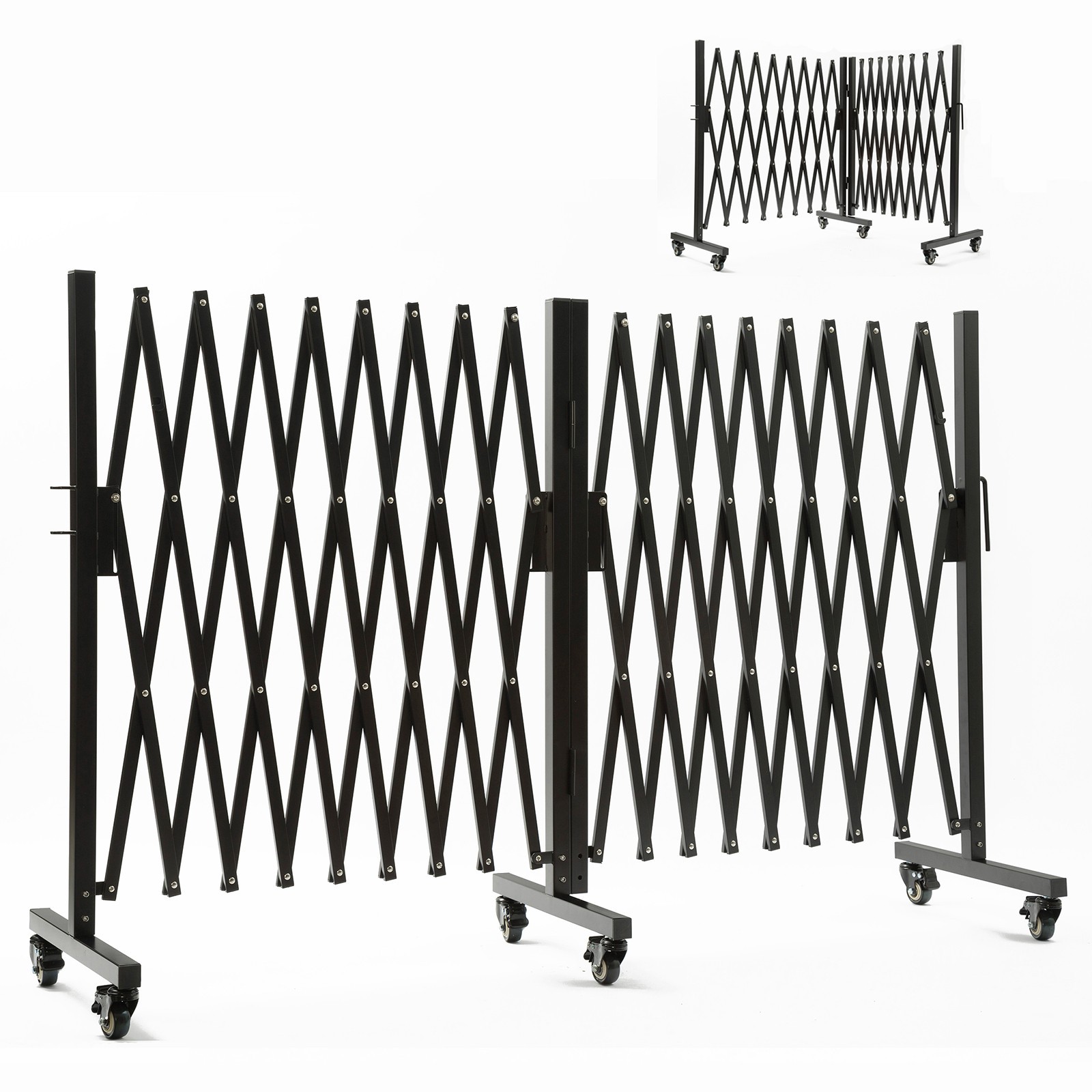 Metal Retractable Barricade, 0-180 Degree Rotating, Expandable Safety Barrier