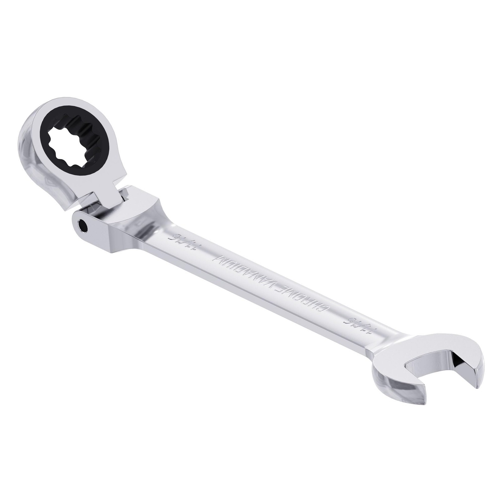 Skweawert 11/16 Inch Flex-Head Ratcheting Combination Wrench 11/16", Silver