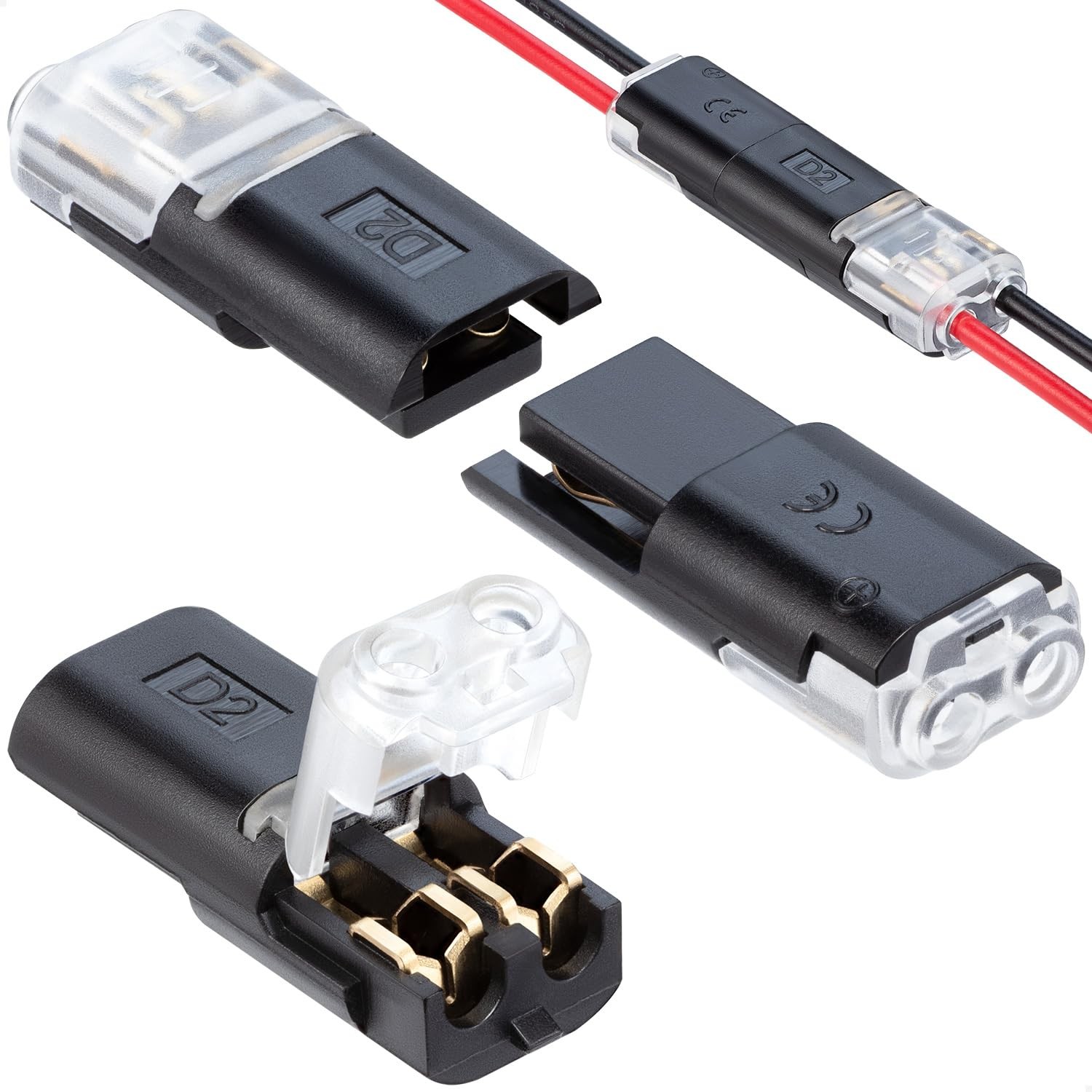 GKEEMARS 20Pcs Low Voltage Wire Connectors, 2 Pin 2 Way Quick Plug-in...