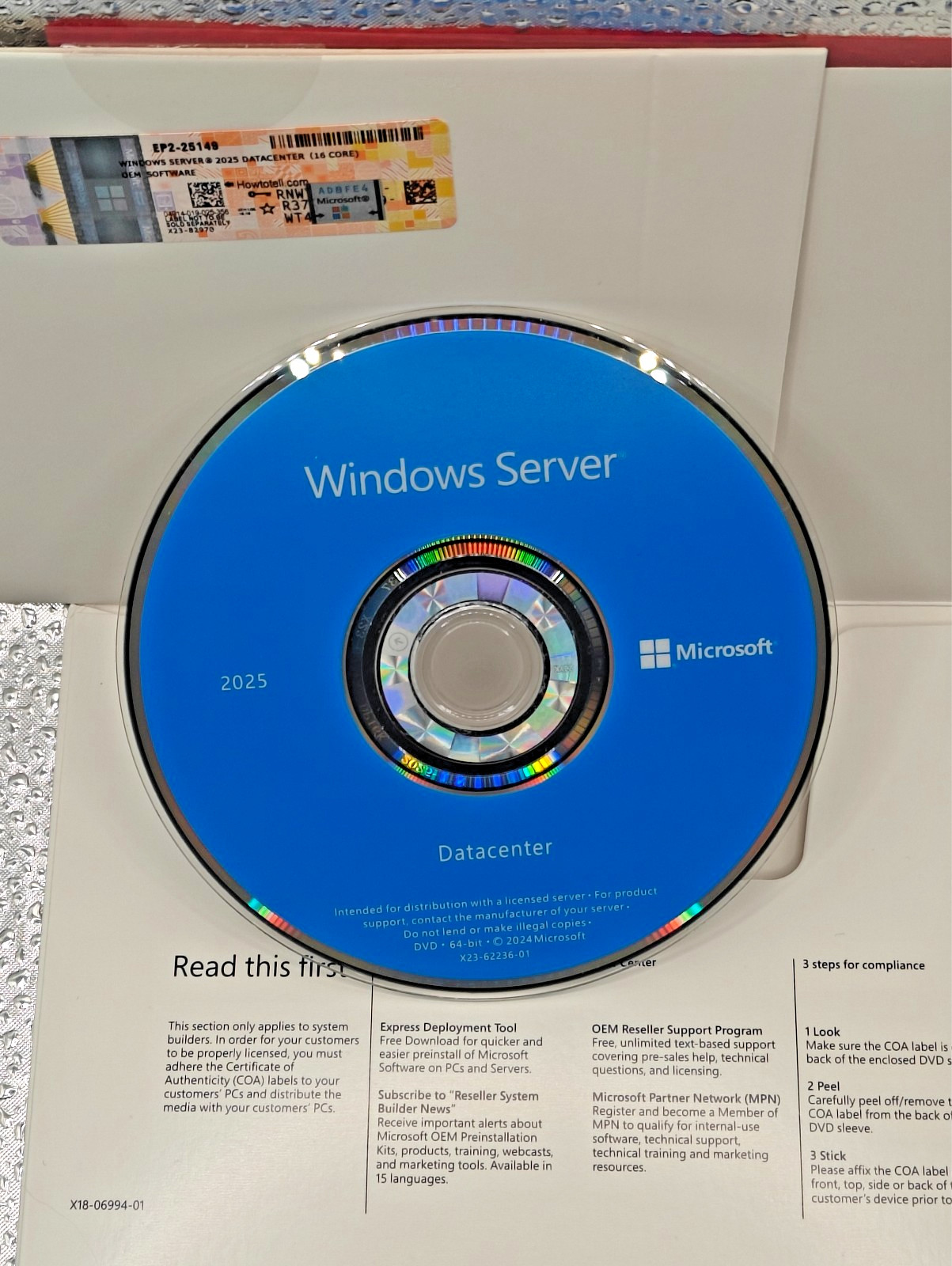 Microsoft Windows Server 2025 Datacenter - 16 Core License w/ 50 RDS CALs