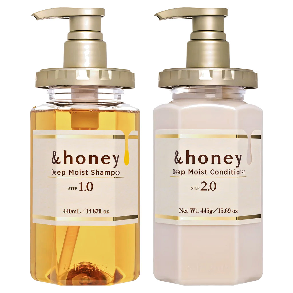 &HONEY DEEP MOIST SHAMPOO & CONDITIONER W/ MANUKA, ACACIA, RAW HONEY 440 + 445ML