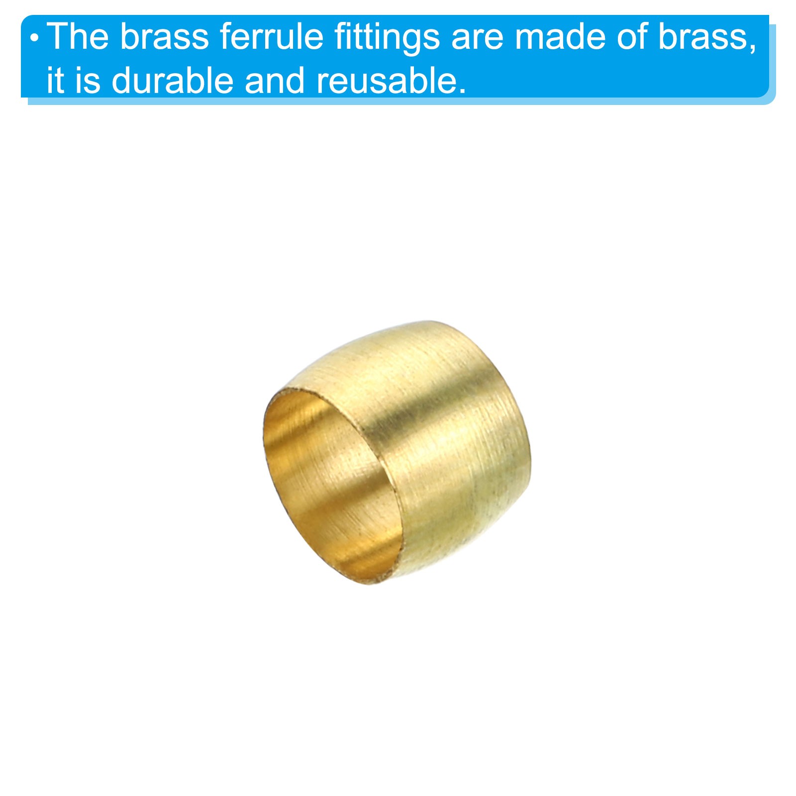 6mm Tube OD Brass Compression Sleeve Ferrules Brass Ferrule Insert Fitting Kit