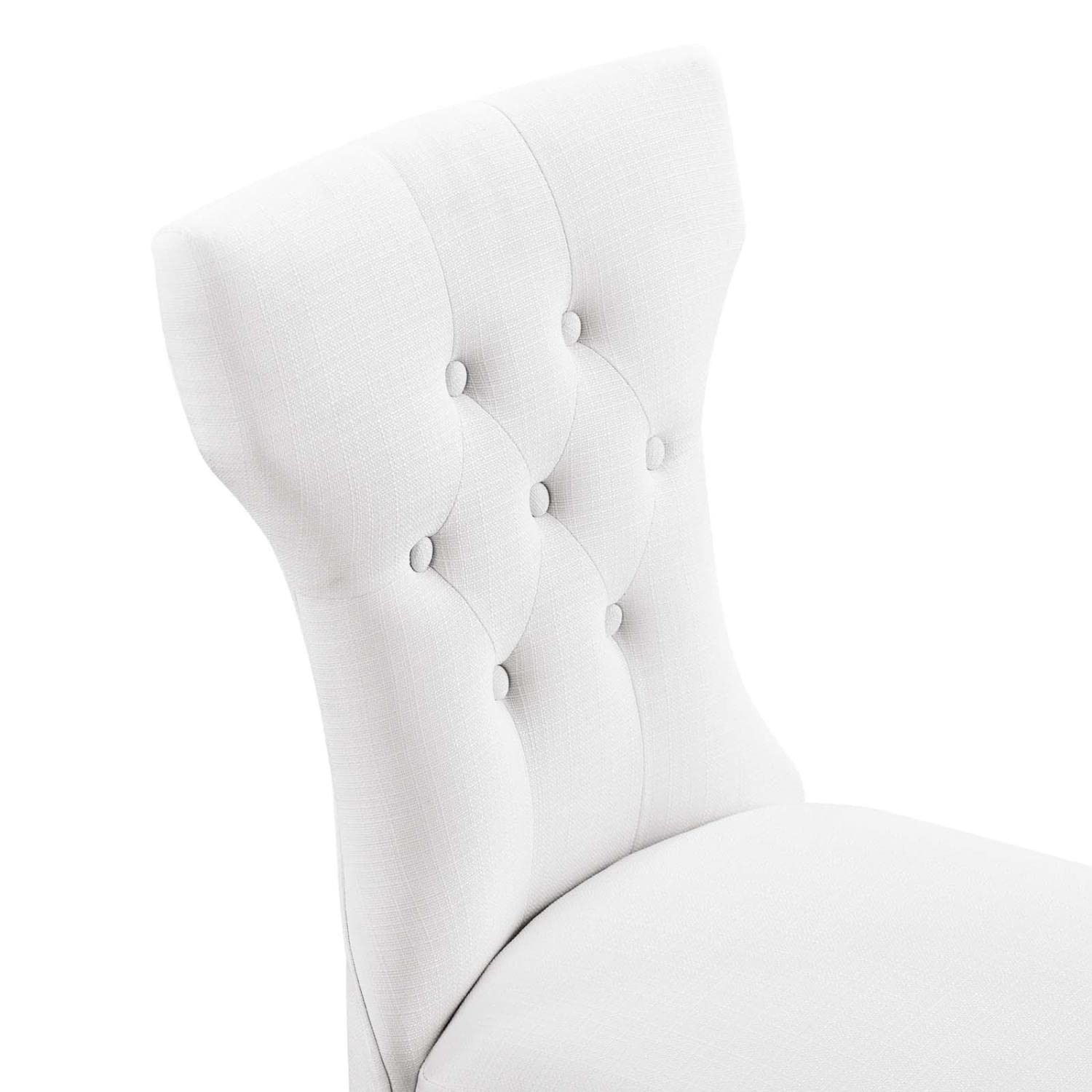 Maklaine Polyester Fabric and Rubberwood Dining Side Chair in White
