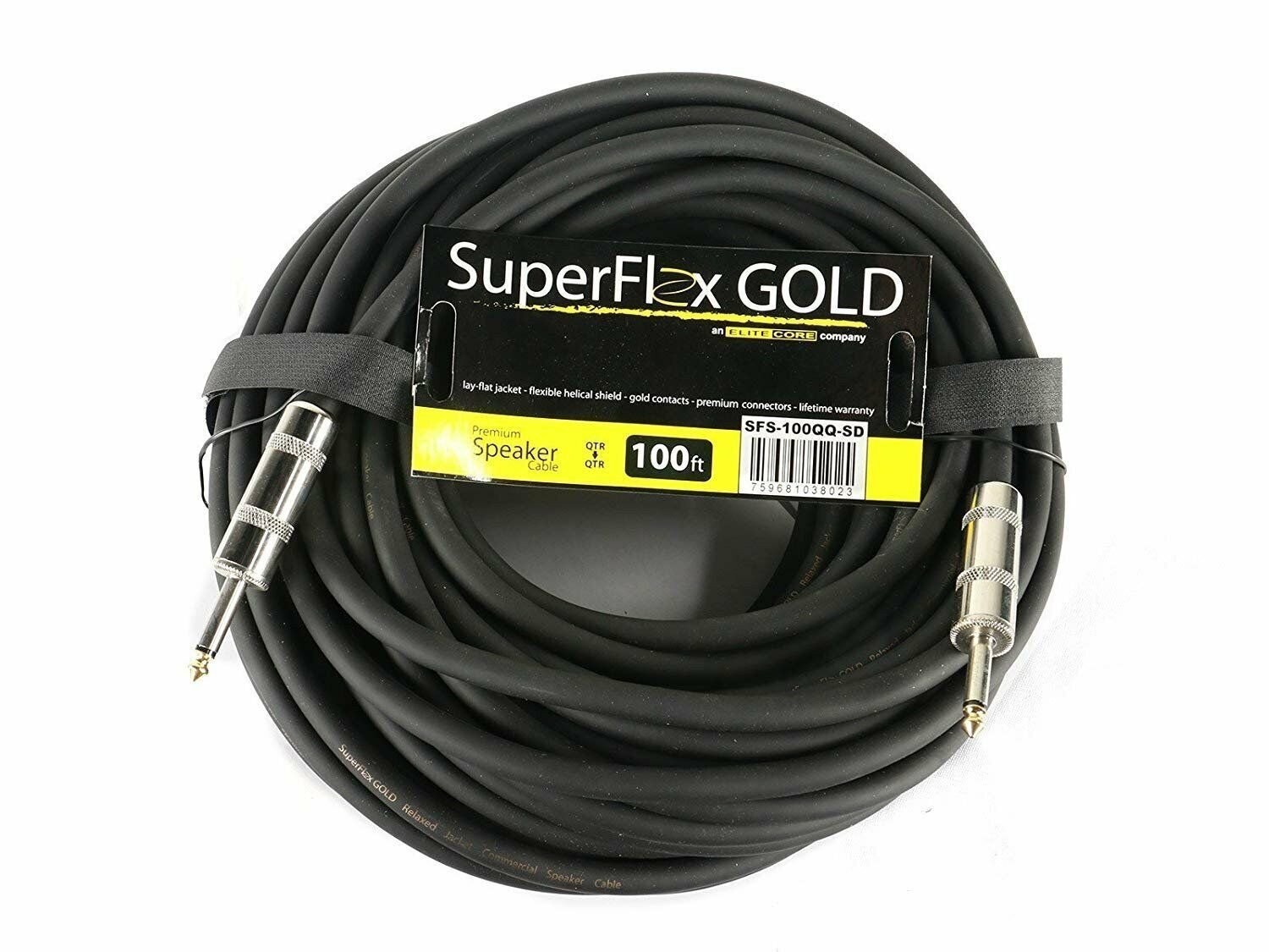 SuperFlex GOLD SFS-100QQ-SD 14 Gauge 1/4" to 1/4" Speaker Cable 100'