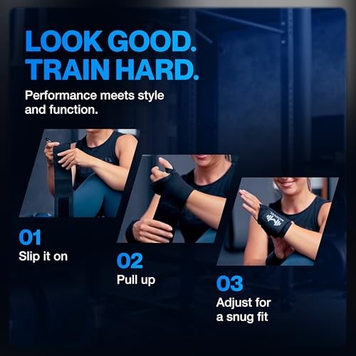 Adjustable Wrist Wraps for Gym & Lifting – Thick, Breathable Support 1 Black