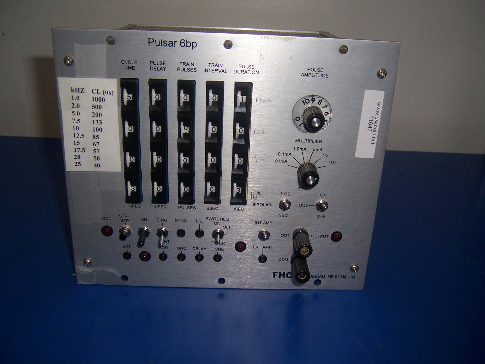 11647 FHC PULSAR 6BP PULSE AMPLITUDE
