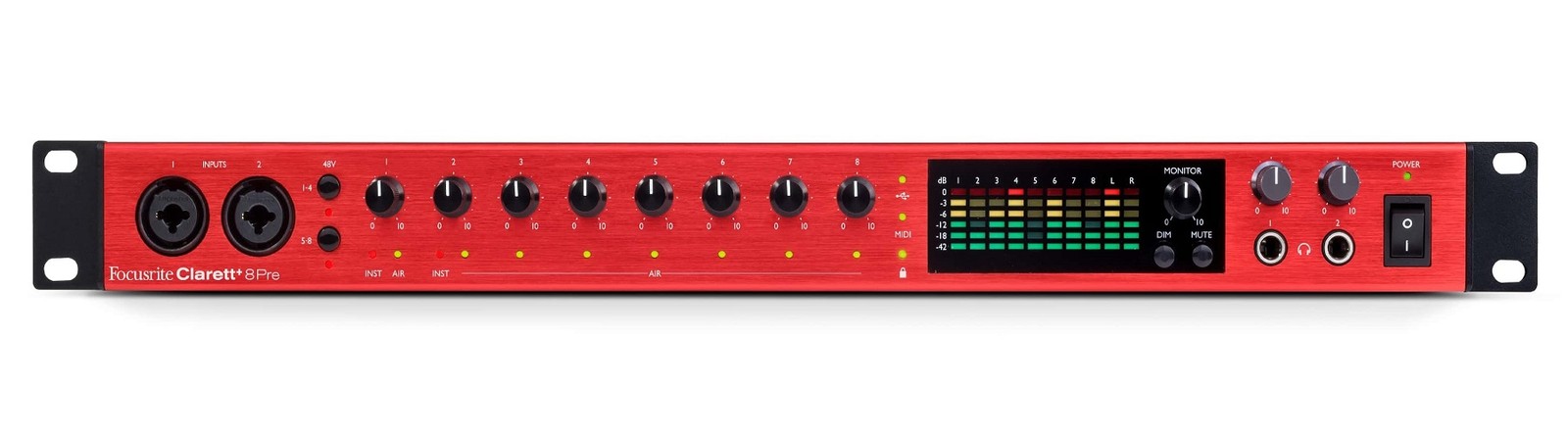 Focusrite Clarett+ 8Pre USB-C Audio Recording Interface, 8 Mic Preamps/JFET/ADAT