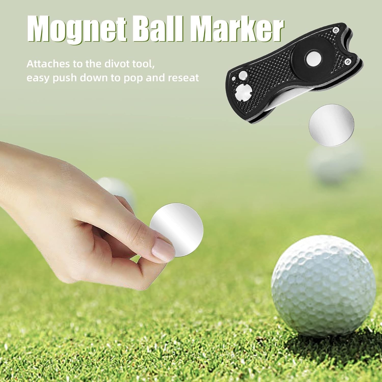 Durable All-Metal Golf Divot Repair Tool with Pop-Up Feature & Marker – 2-6 Sets