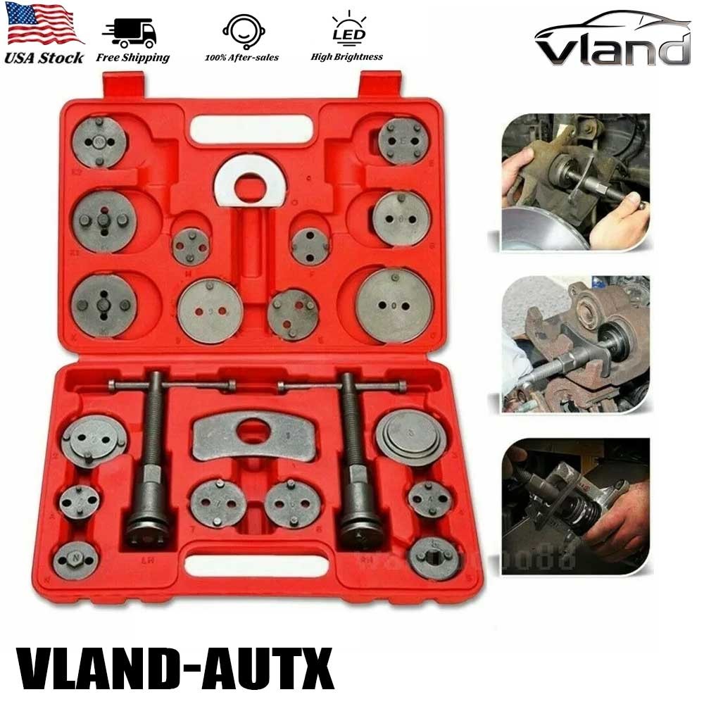 Set 22Pcs Universal Heavy Duty Disc Brake Caliper Tool Kit and Wind Rewind Back