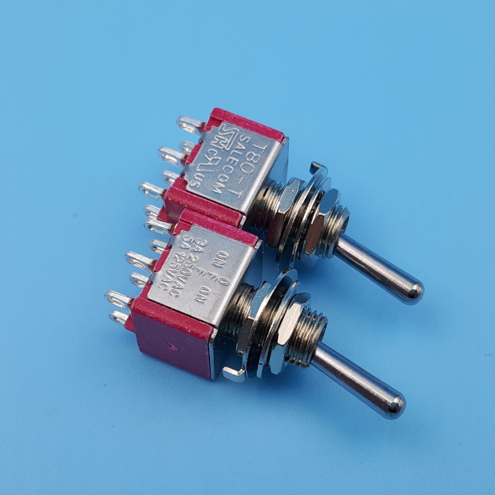 10Pcs SH T8012 Standard Lever 6Pin ON-OFF-ON 3-Gears DPDT Mini Toggle Switch