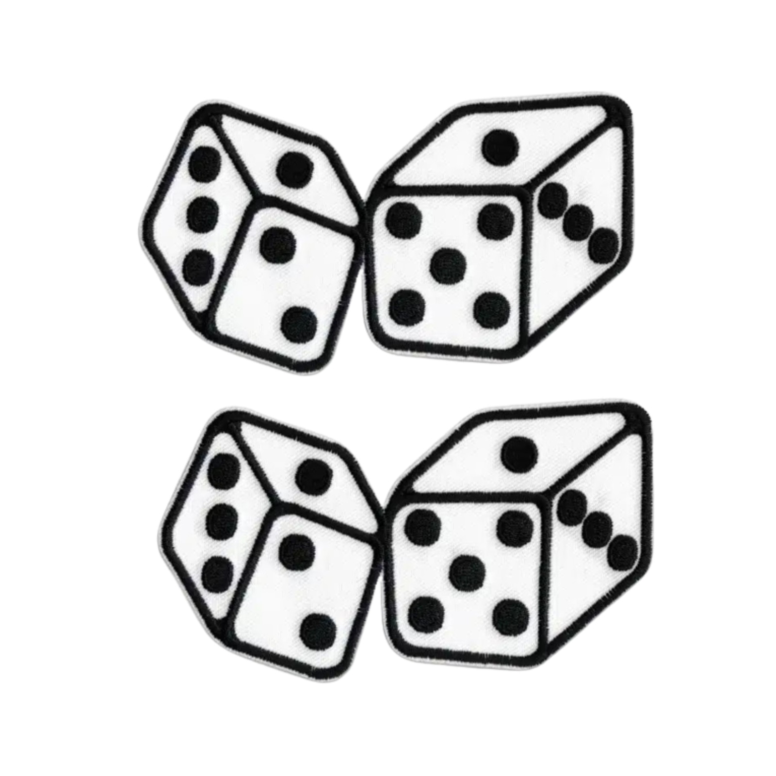 White Large Dice (2-Pack) Iron On Patch