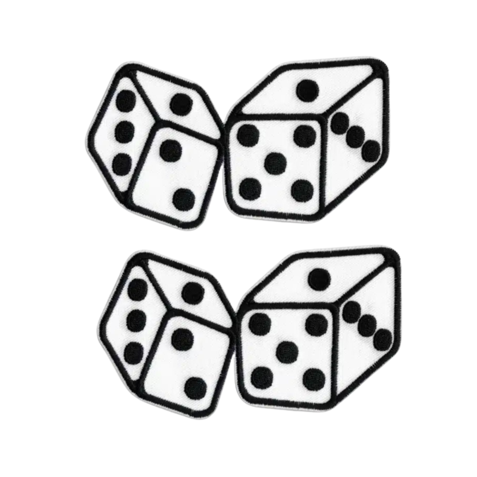 White Large Dice (2-Pack) Iron On Patch