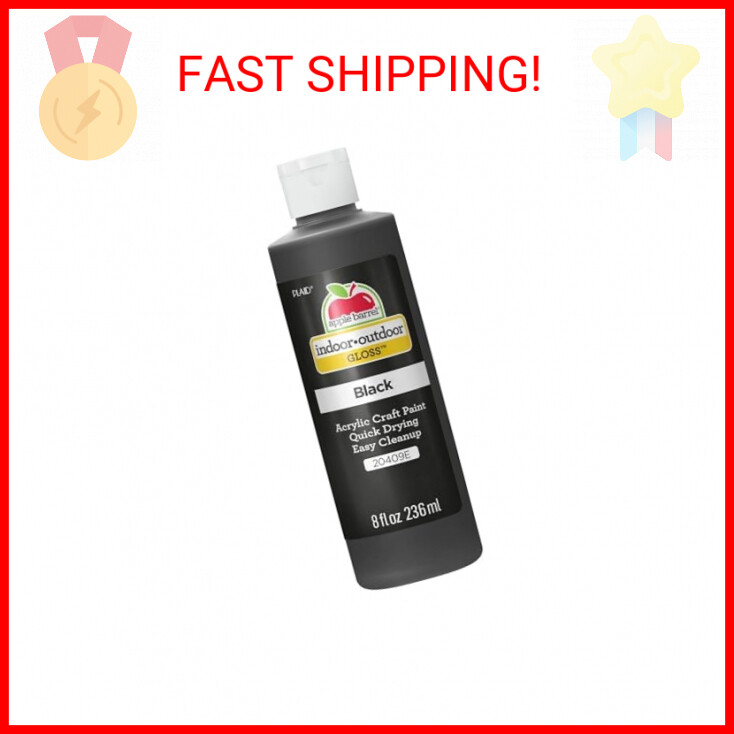 Apple Barrel Gloss Acrylic Paint in Assorted Colors (8 oz), 20409 Gloss Black