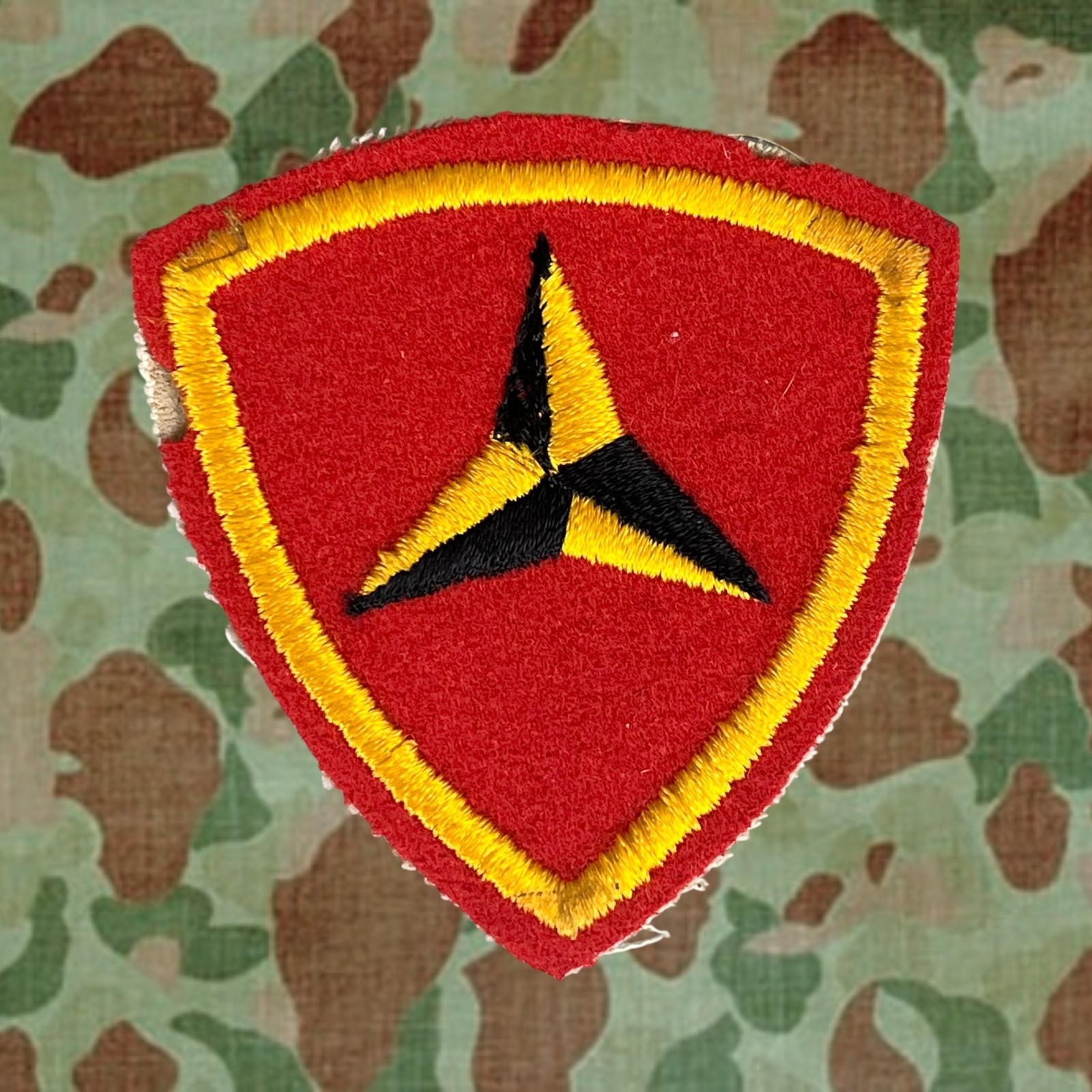 3rd Marine Division Original WW2 Wool Patch Dated "Marty From Slim 1-28-45"