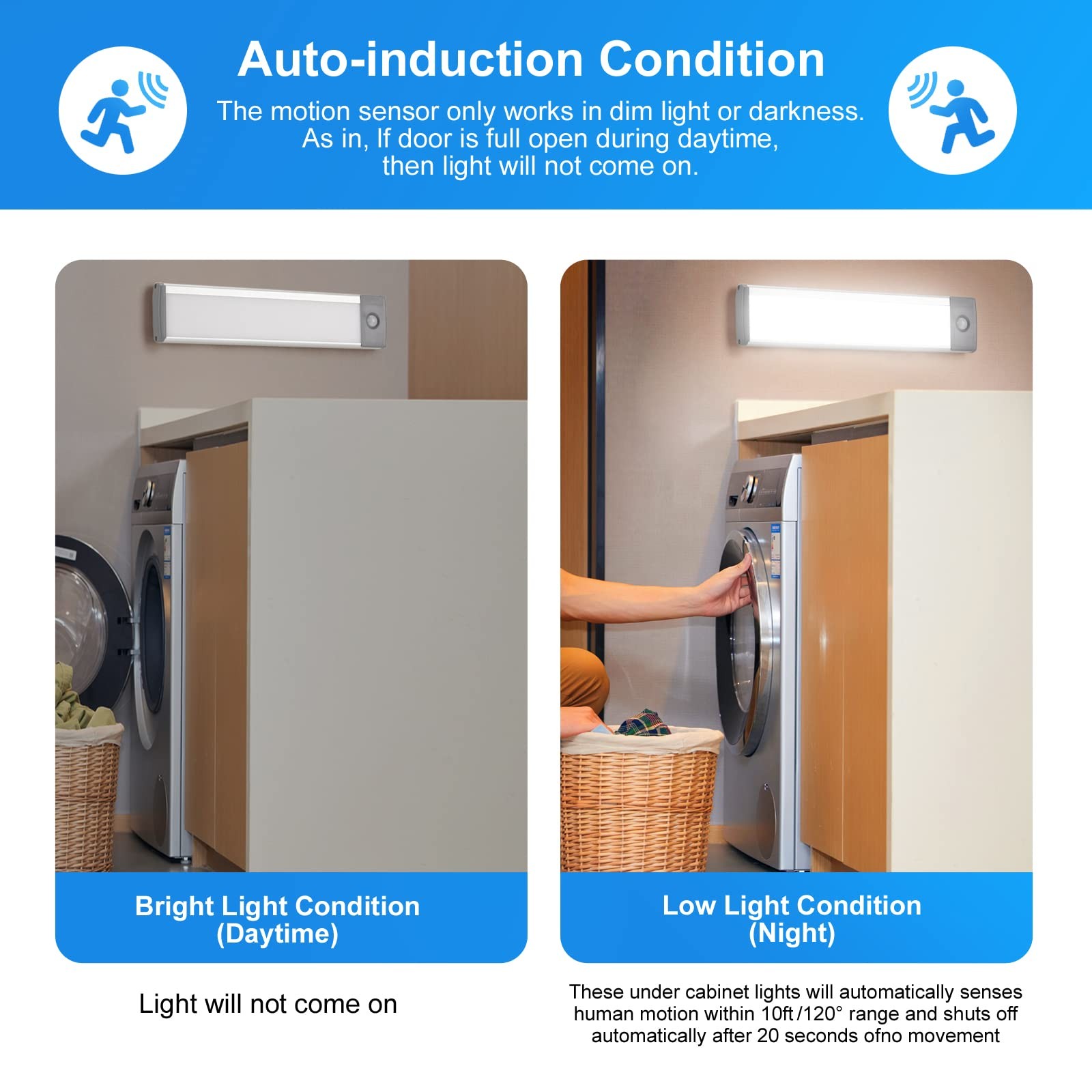 30-Under Cabinet Lights,USB Rechargeable Kitchen Night Light,Battery Operated...