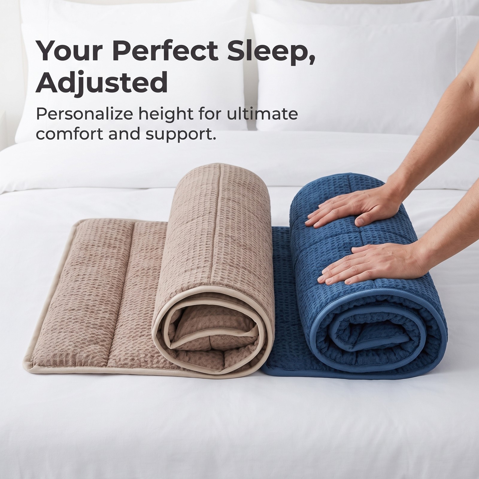 Bed Pillow Adjustable Towel, Foldable Hotel Pillow for Adults, Comfort Pillow