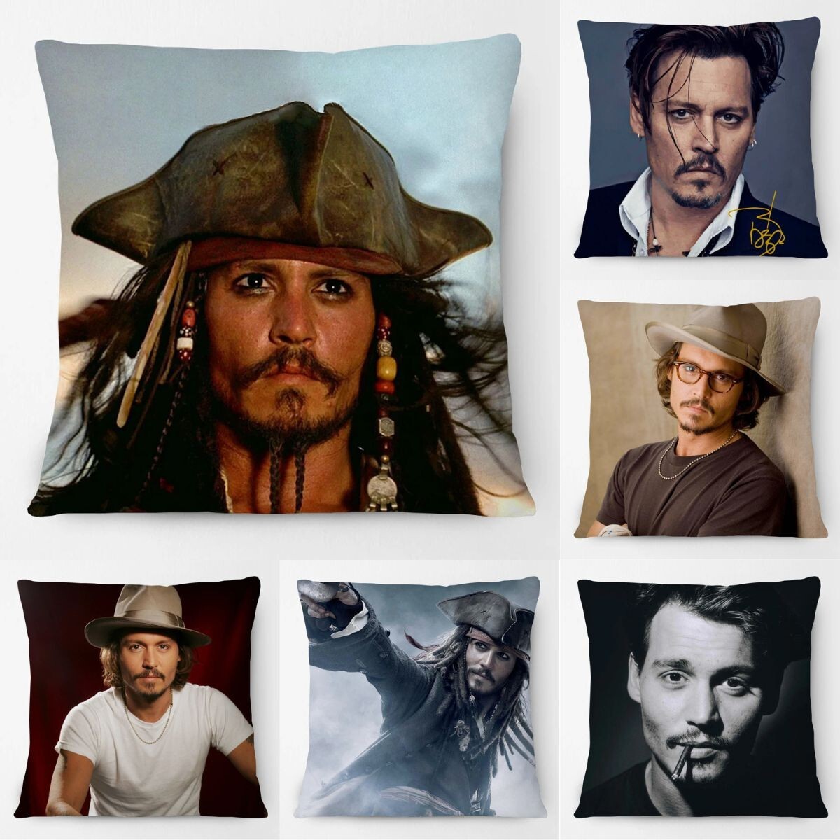 Johnny Depp Pillow Case Custom Image Captain Jack Sparrow Cover Christmas Gift