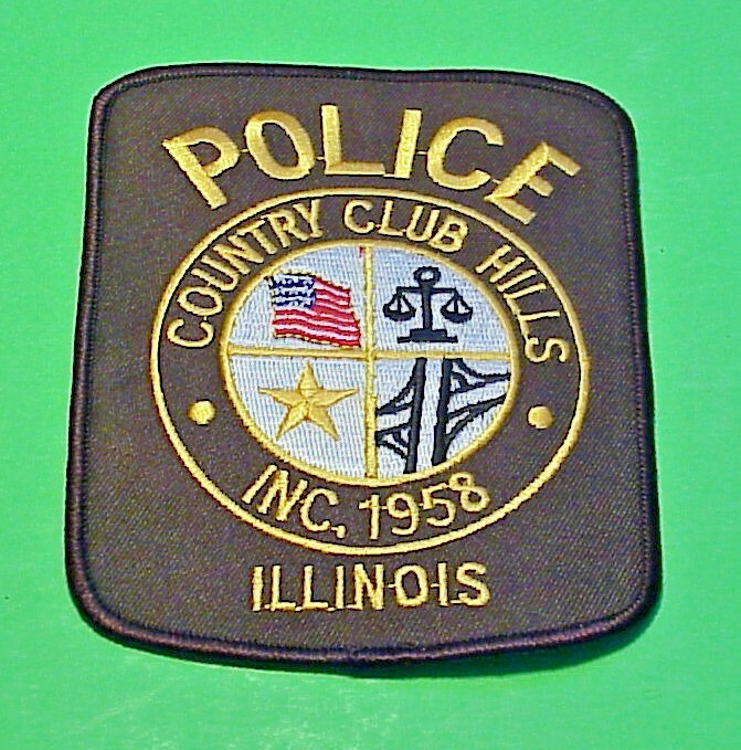COUNTRY CLUB HILLS  ILLINOIS  BROWN BORDER  5"  POLICE PATCH   FREE SHIPPING!!!
